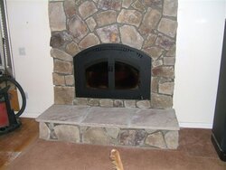 stone Installation around new wood burning fireplace