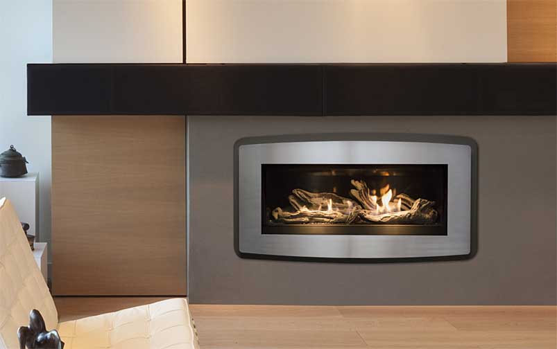 Pacific Energy Esprit Contemporary Gas Fireplace in Room Setting