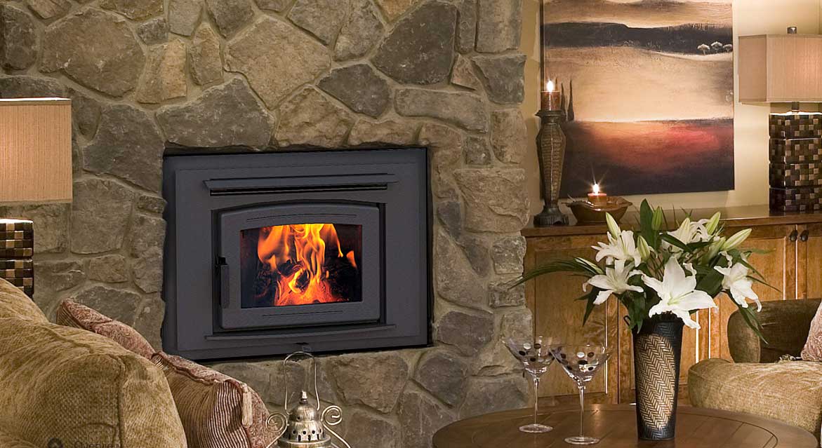Big Pacific Energy FP16 Wood Fireplace in room