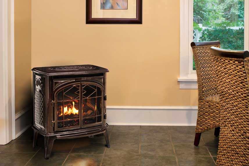 The Big Picture: Pacific Energy Trenton Gas Stove in Brown Porcelain