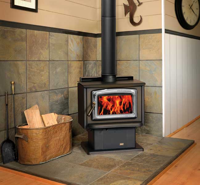 Pacific Energy Vista Wood Stove in room