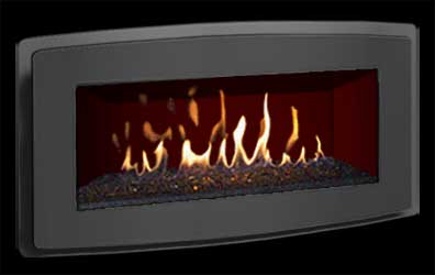 Pacific Energy Esprit Contemporary Gas Fireplace, Ribbon Flame Display