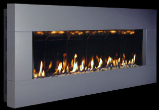 Solas FORTY6 Wall-Mount Gas Fireplace, Steel Gray Frame