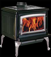 Pacific Energy Classic Wood Stove in Black Porcelain