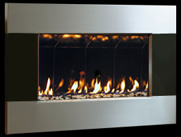 Solas TWENTY6 Wall-Mount Gas Fireplace with Black/Stainless Frame