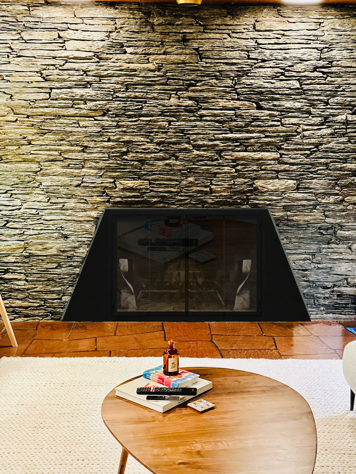 How to modernize a mid-century open fireplace