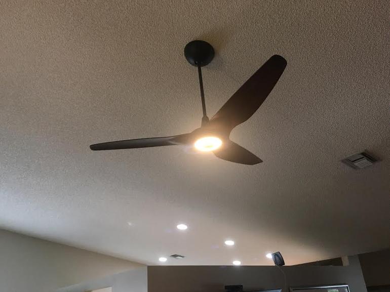 possible for ceiling fan to distribute basement heat upstairs?? (pics)