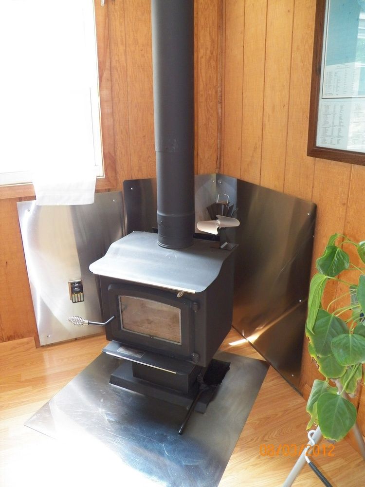 What is an acceptable heat shield for a wood stove? 