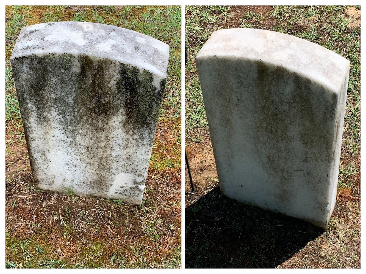 Cleaning Bronze Veteran Ground Level Flat Grave Marker Headstone
