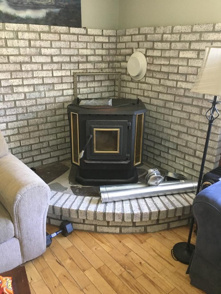 Replacing pellet stove with wood stove into existing chimney. there is 4”  pipe running from basement to chimney - do I need to run a new 6” pipe to  join in basement