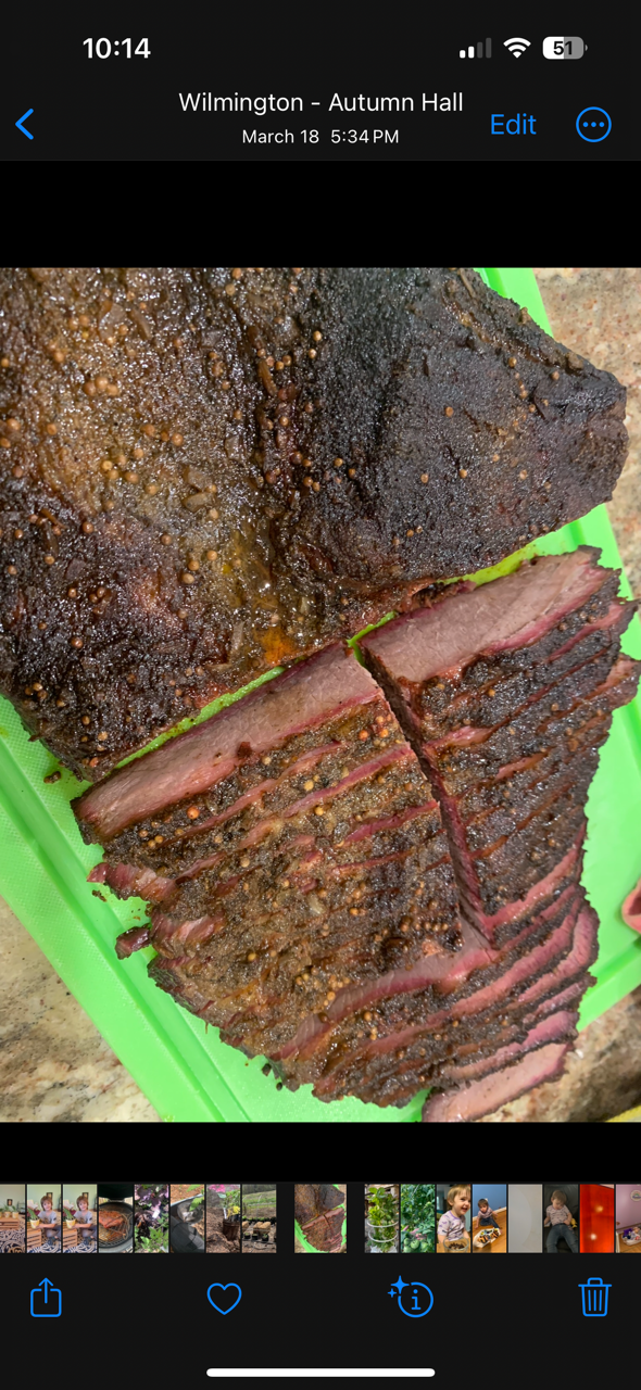 Approx how long to smoke a whole 7 lb Prime cut Brisket half point and half flat @ 275 Degs F ?