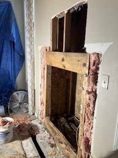 Converting an open hearth to stove in (combustible) alcove
