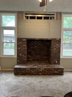 Converting an open hearth to stove in (combustible) alcove