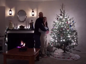 [Hearth.com] Christmas picture of the wife and I (There's a fireplace in the picture)