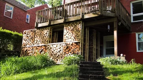 [Hearth.com] Suburban woodshed, AKA 'The Wood Library'