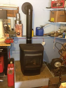 [Hearth.com] Raised Waterproof Wood Pellet Stove Hearth for Garage!