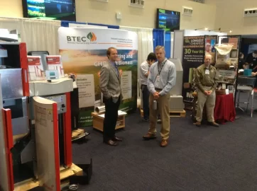 [Hearth.com] BTEC Biomass Thermal Pavillion at the NEFI Expo in Foxborough MA, pellet boilers on display