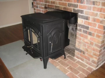 [Hearth.com] Rear vent wood stove through masonry fireplace