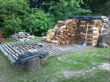 [Hearth.com] Started stacking the beech and oak last night......