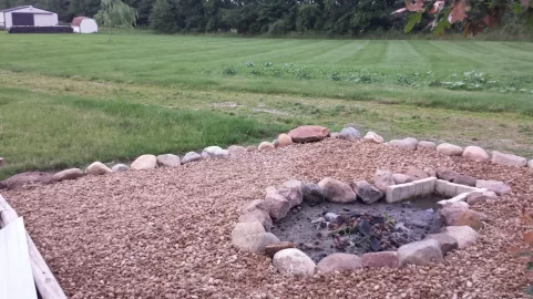 [Hearth.com] Barn stones around a firepit?