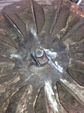 [Hearth.com] Salvage a Combustion Blower Motor from rusting housing and impeller blades? Any good blade source?