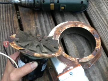 [Hearth.com] Salvage a Combustion Blower Motor from rusting housing and impeller blades? Any good blade source?