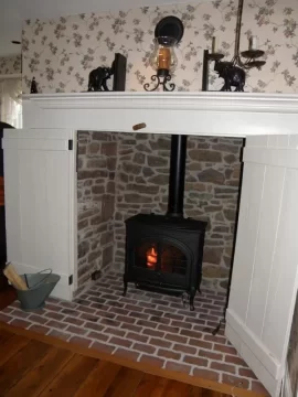 [Hearth.com] Brick mason out today maybe a stove change