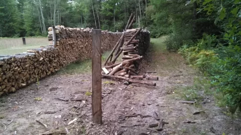 [Hearth.com] Wood stack toppled