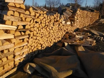 [Hearth.com] Wood stack toppled