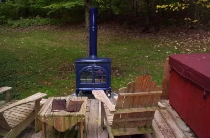 [Hearth.com] Finnaly.. I have an outdoor fireplace. I found a new use for an old stove...