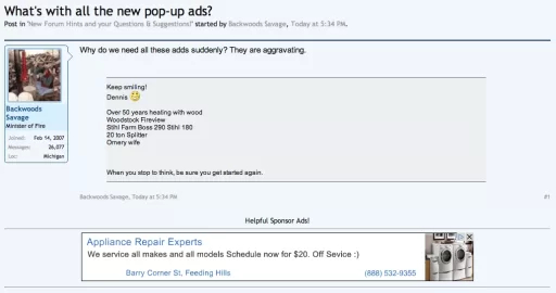 [Hearth.com] What's with all the new pop-up ads?