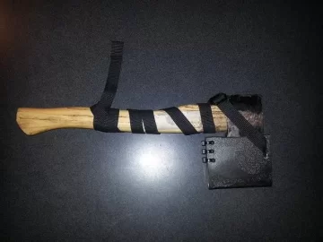 [Hearth.com] DIY Hatchet sheath.  (first attempt)