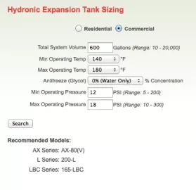 [Hearth.com] expansion tank size