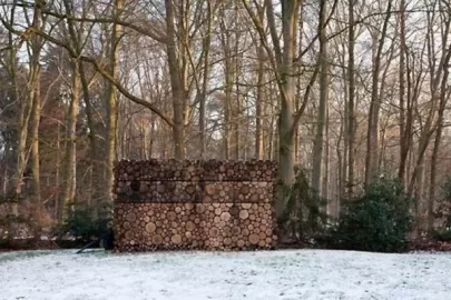 [Hearth.com] Cabin Inside Firewood Stack