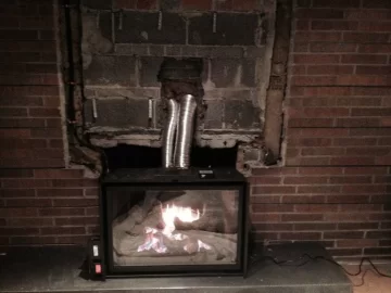 [Hearth.com] Clearance from flex liner to concrete mantle?