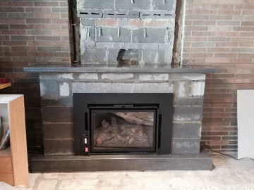 [Hearth.com] Clearance from flex liner to concrete mantle?