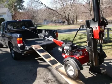 [Hearth.com] Log splitter in truck, loading/unloading