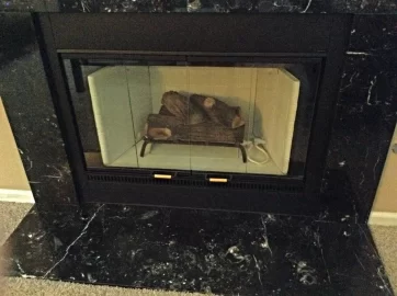 [Hearth.com] Marble pebbles in fireplace + hi all