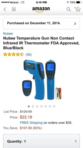 [Hearth.com] Infrared Thermometer Sale... Today Only (Sat 1/31)