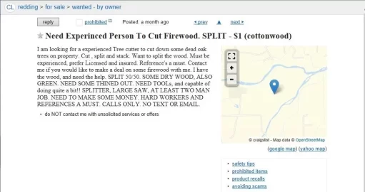 [Hearth.com] Craigslist laugh of the day.....