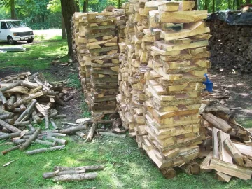 [Hearth.com] piling wood to season