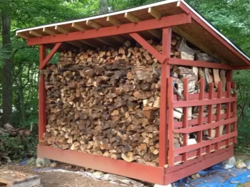 [Hearth.com] How much space needed between stacked rows in wood shed?