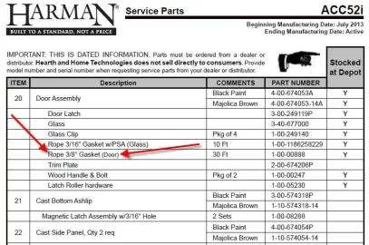 [Hearth.com] 52i door gasket damage