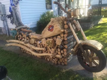 [Hearth.com] Wood Harley Bike