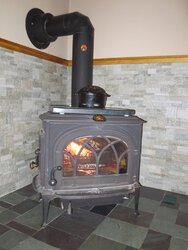 Stone chimney and wood stove pic picture?