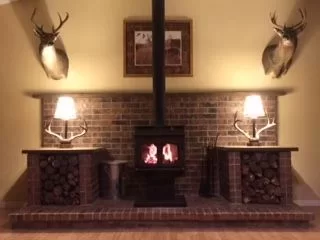 [Hearth.com] New brick hearth with old Lopi wood stove