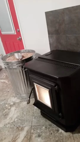 [Hearth.com] our pellet on the ready for our englander 25 pdvc