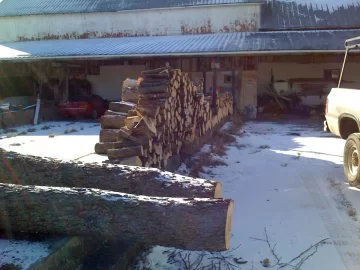 [Hearth.com] My firewood processing area and next season stack.