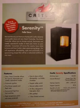 [Hearth.com] New serenity castle pellet stove