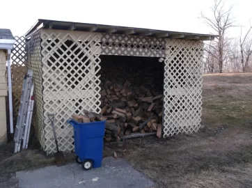 [Hearth.com] Wood shed near miss